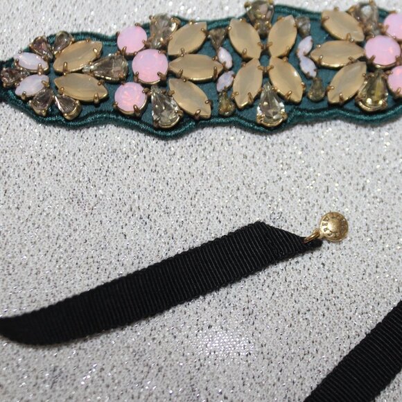 J. Crew Colorful Fabric-backed Rhinestone Chocker - Picture 4 of 8